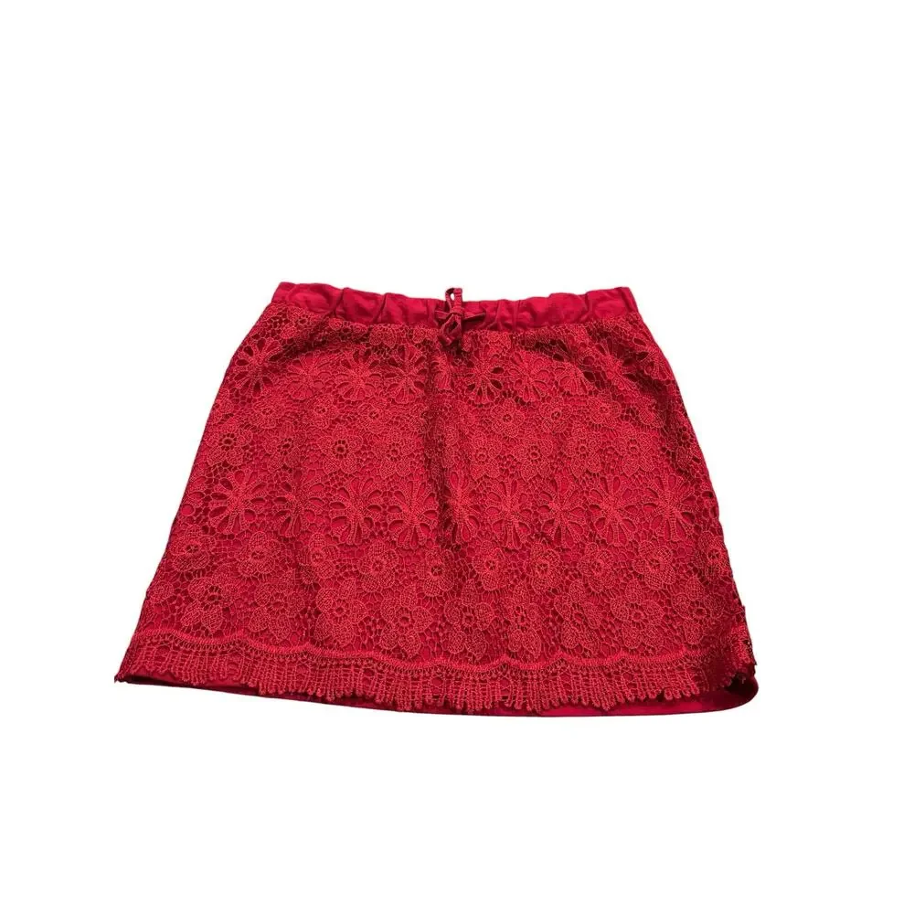 esmara Red Lace Covered Skirt Size M